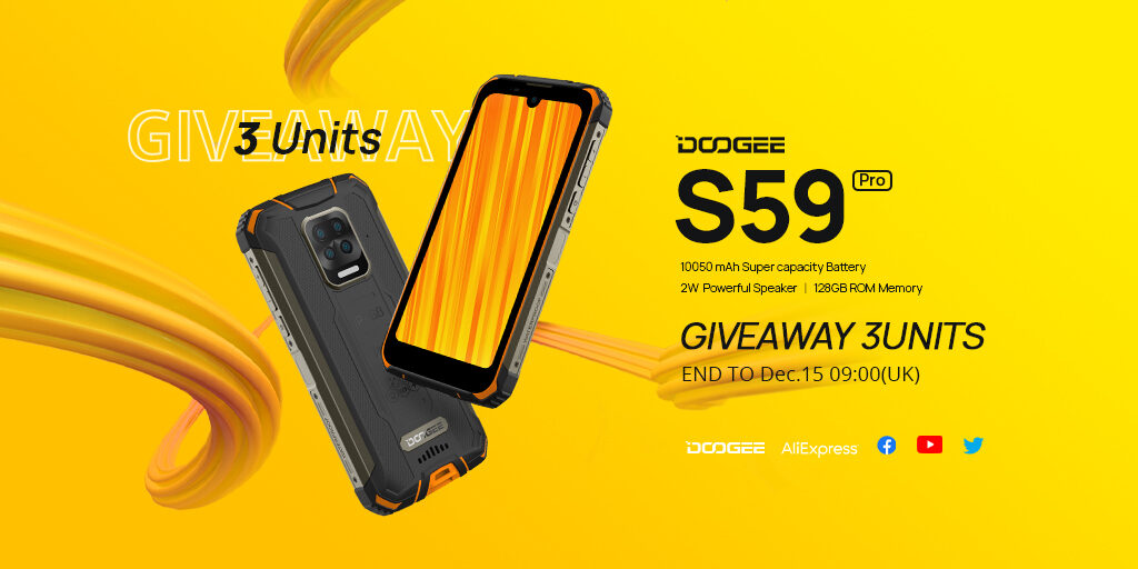 Doogee S59 Pro s 10050 mAh baterií v předprodeji za 199 $, vstupte do rozdávání a vyhrajte zdarma
