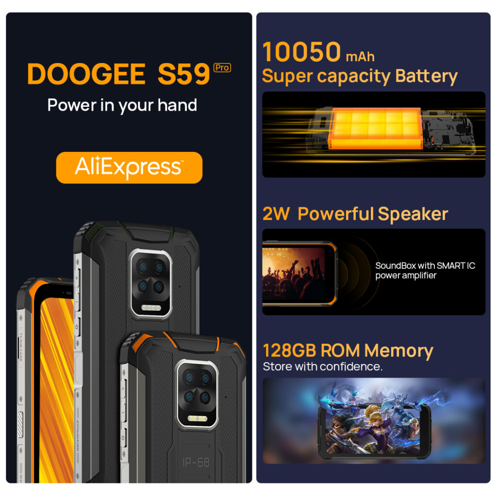Doogee S59 Pro s 10050 mAh baterií v předprodeji za 199 $, vstupte do rozdávání a vyhrajte zdarma