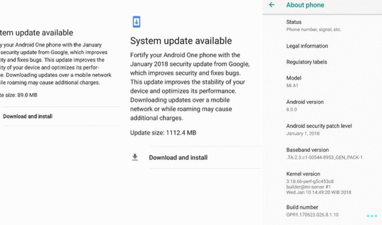 Xiaomi-Mi-A1-Android-Oreo-leden-2018-Aktualizace zabezpečení